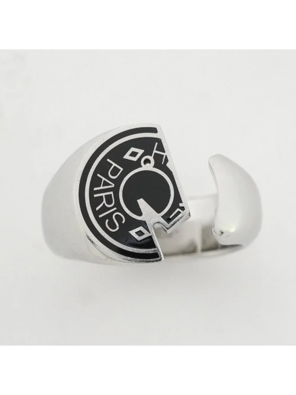 Hermes Ring Cal Zel Metal Silver Black